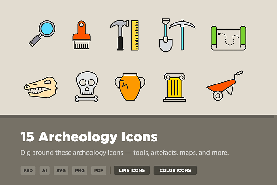 15 Archeology Icons in Icons - product preview 8