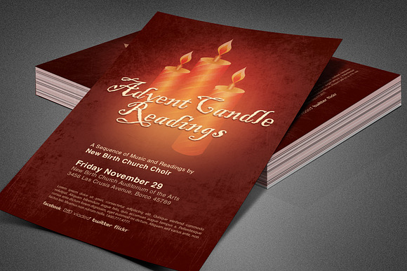 Advent Candle Readings Church Flyer in Flyer Templates - product preview 2
