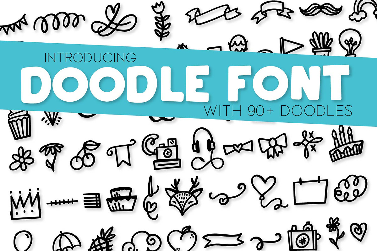 Doodle Font - With 90 Dingbats in Symbol Fonts - product preview 8
