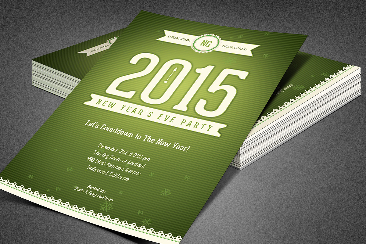 Retro New Year's Eve Party Flyer in Flyer Templates - product preview 8