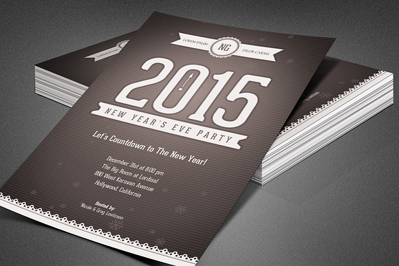 Retro New Year's Eve Party Flyer in Flyer Templates - product preview 1