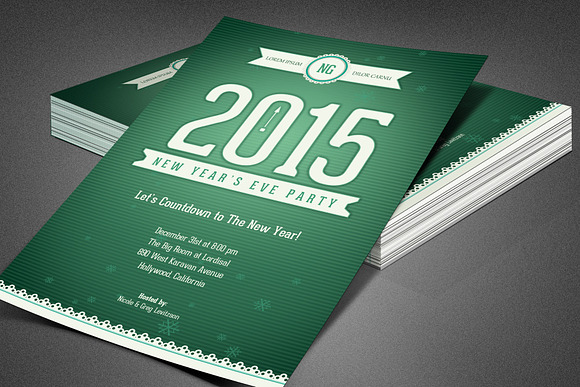 Retro New Year's Eve Party Flyer in Flyer Templates - product preview 2