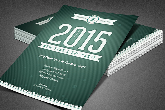 Retro New Year's Eve Party Flyer in Flyer Templates - product preview 3