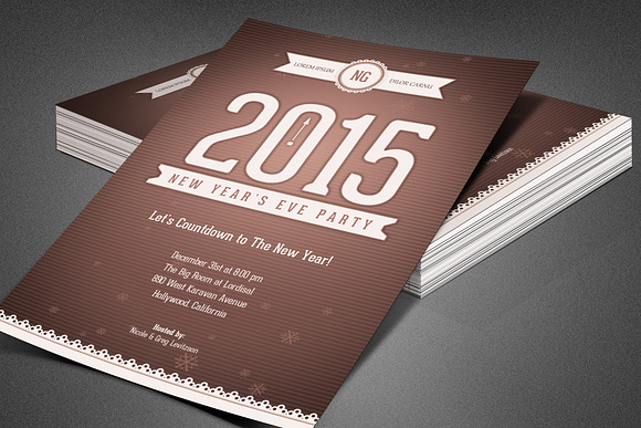 Retro New Year's Eve Party Flyer in Flyer Templates - product preview 4