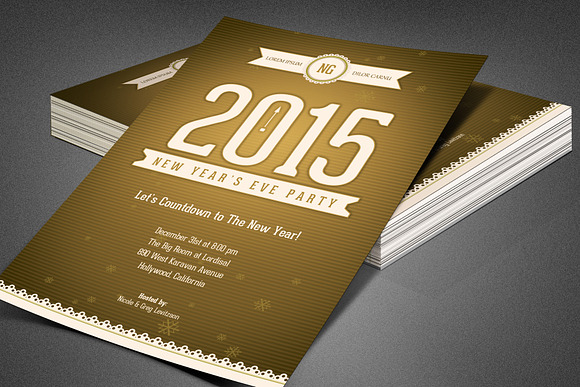 Retro New Year's Eve Party Flyer in Flyer Templates - product preview 5
