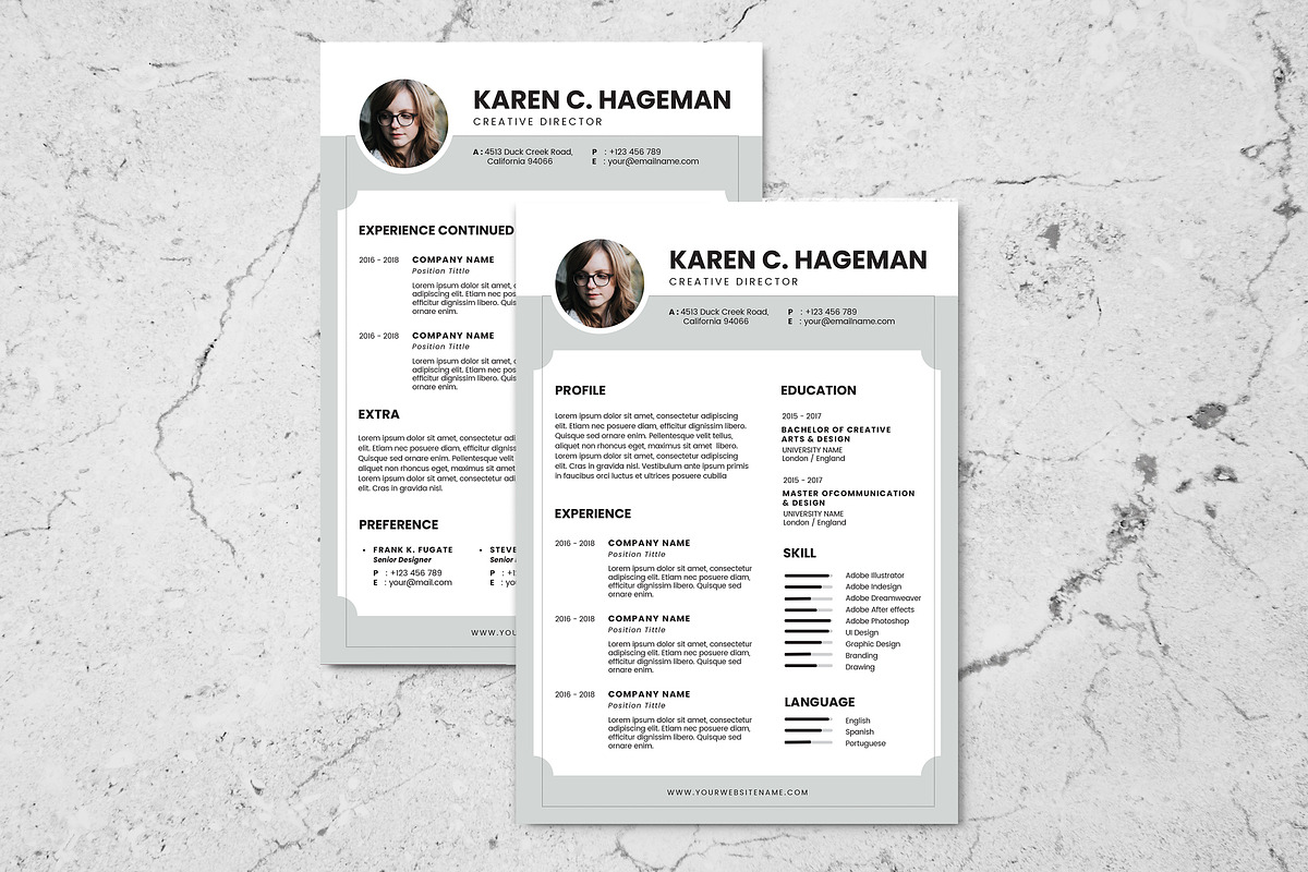 Minimalist CV Resume AI and PSD 2 in Letter Templates - product preview 8