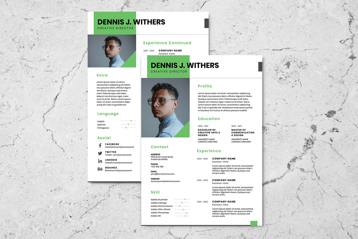 Minimalist CV Resume AI and PSD 5 in Letter Templates - product preview 8