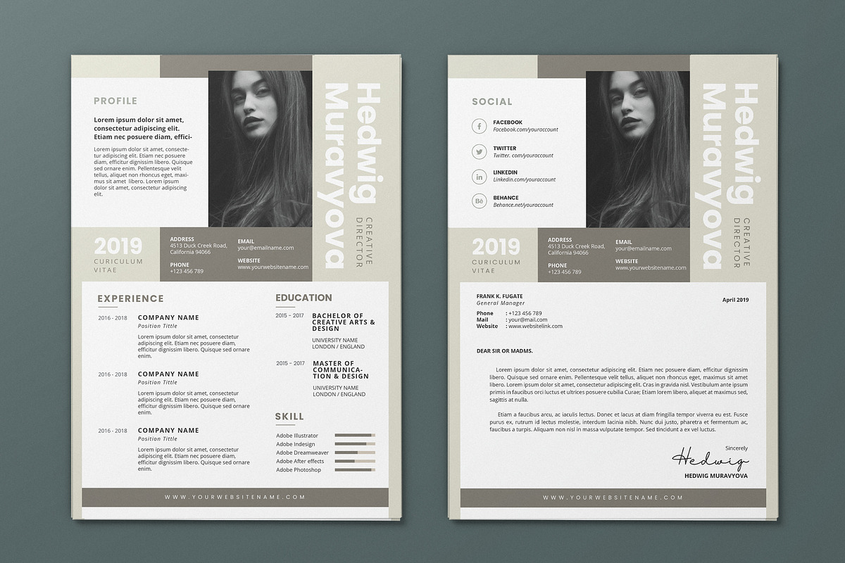 Minimalist CV Resume AI and PSD 7 in Letter Templates - product preview 8