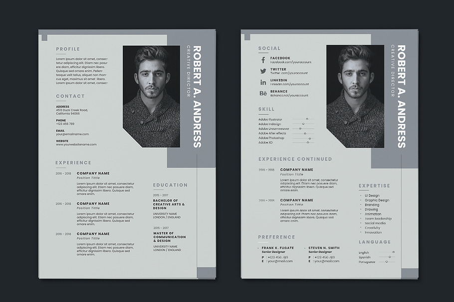 Minimalist CV Resume AI and PSD 11 in Letter Templates - product preview 8