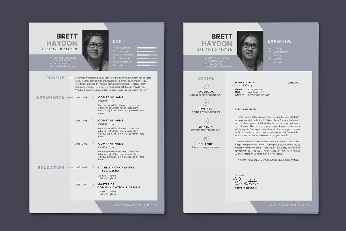 Minimalist CV Resume AI and PSD 16 in Letter Templates - product preview 8