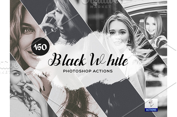 150 Black White Photoshop Actions in Add-Ons - product preview 5