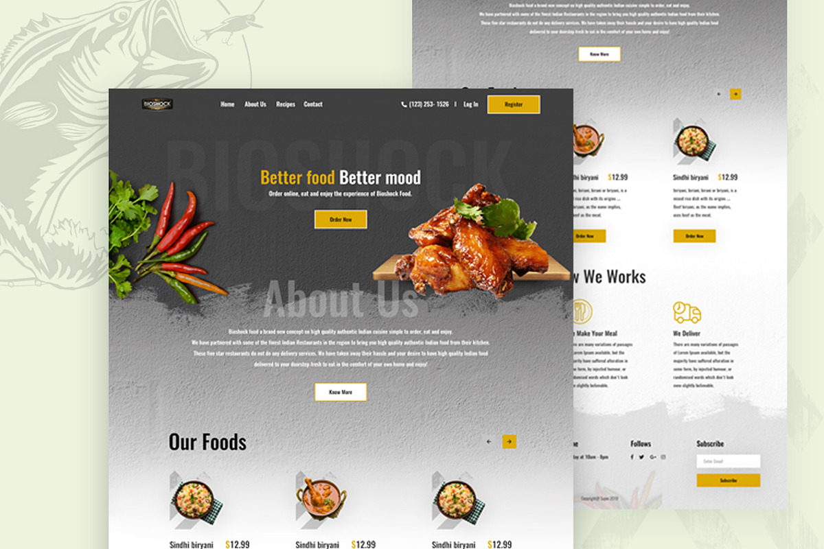 Food Order Landing Page in Landing Page Templates - product preview 8