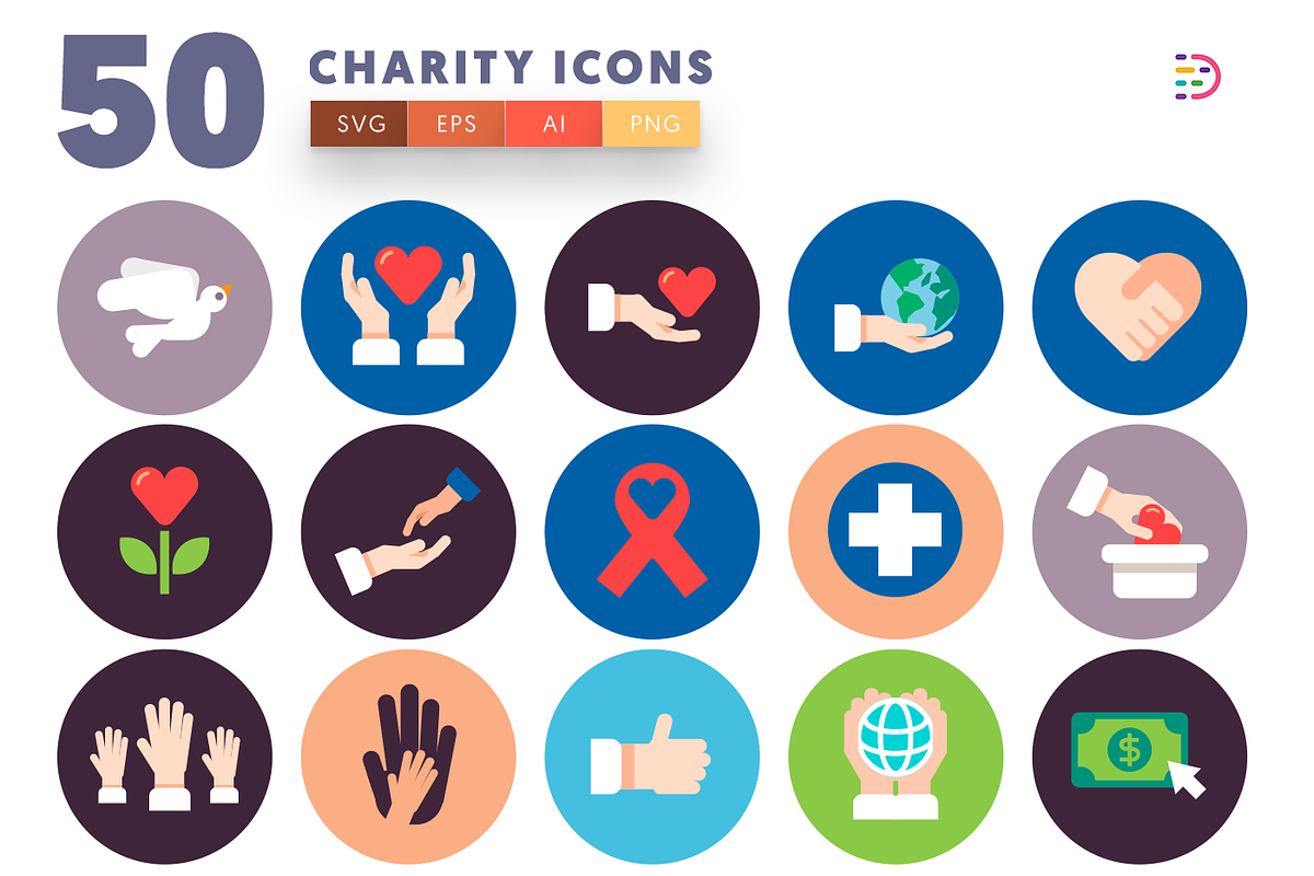 50 Charity Icons in Love Icons - product preview 8