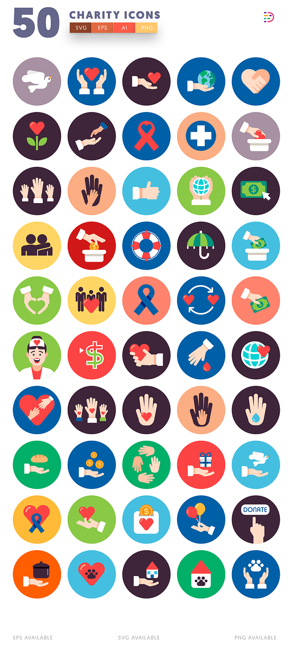 50 Charity Icons in Love Icons - product preview 1