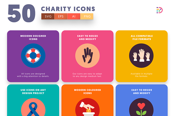 50 Charity Icons in Love Icons - product preview 4