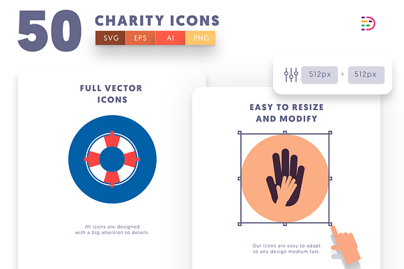 50 Charity Icons in Love Icons - product preview 5
