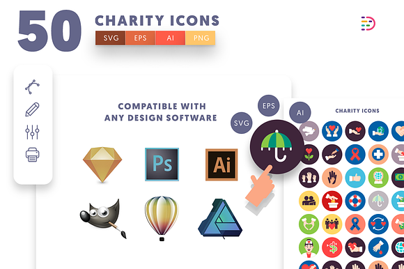 50 Charity Icons in Love Icons - product preview 10