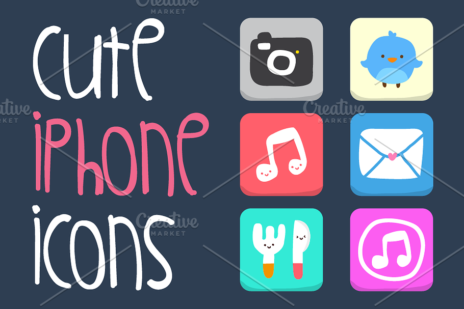 Cute iPhone Icons in Kawaii Emoticons - product preview 8