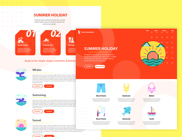 Summer Holiday Icons in Beach Icons - product preview 3