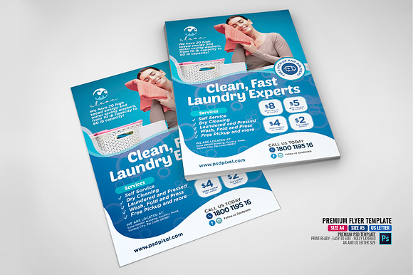 Laundry Expert Services Flyer in Flyer Templates - product preview 4