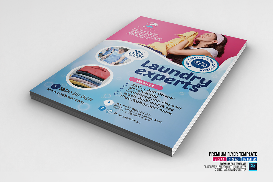 Laundry Care Expert Flyer in Flyer Templates - product preview 8