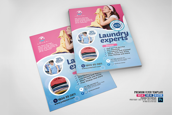 Laundry Care Expert Flyer in Flyer Templates - product preview 1