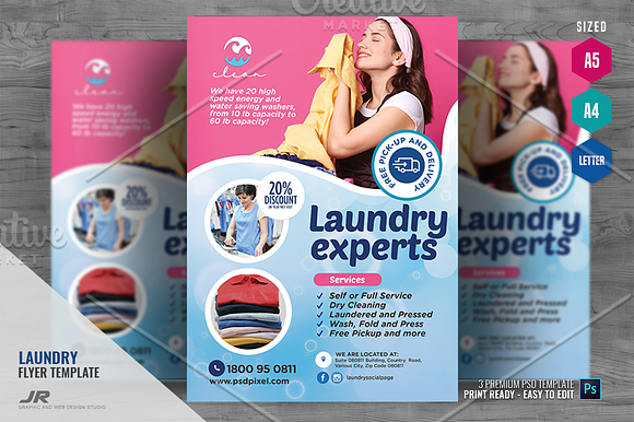 Laundry Care Expert Flyer in Flyer Templates - product preview 4