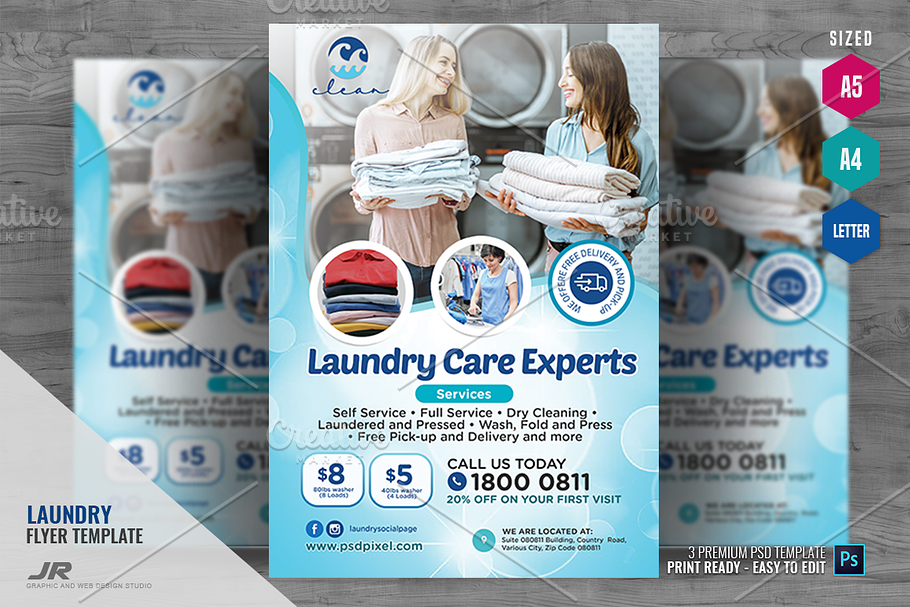 Laundry Commercial Washing Flyer in Flyer Templates - product preview 8