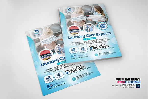 Laundry Commercial Washing Flyer in Flyer Templates - product preview 2