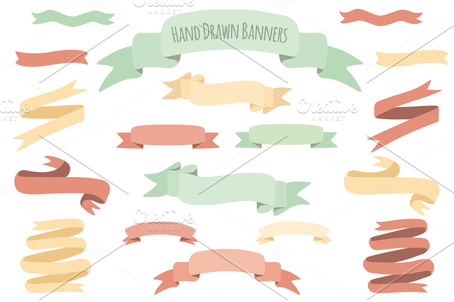 Hand Drawn Color Banners in Illustrations - product preview 8