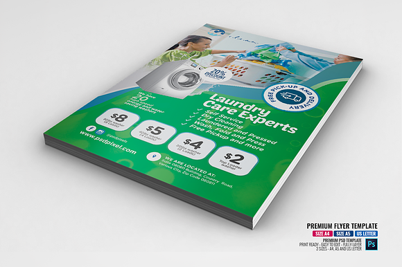 Laundry Cleaning Shop Flyer in Flyer Templates - product preview 1