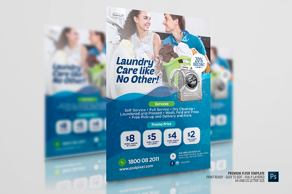 Commercial Laundry Solution Flyer in Flyer Templates - product preview 3