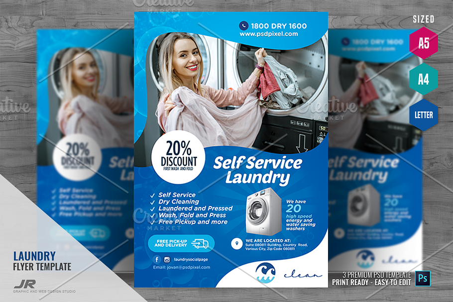 Laundry Services Flyer in Flyer Templates - product preview 8