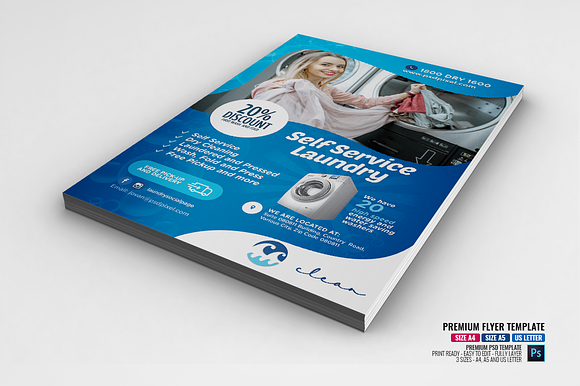 Laundry Services Flyer in Flyer Templates - product preview 1