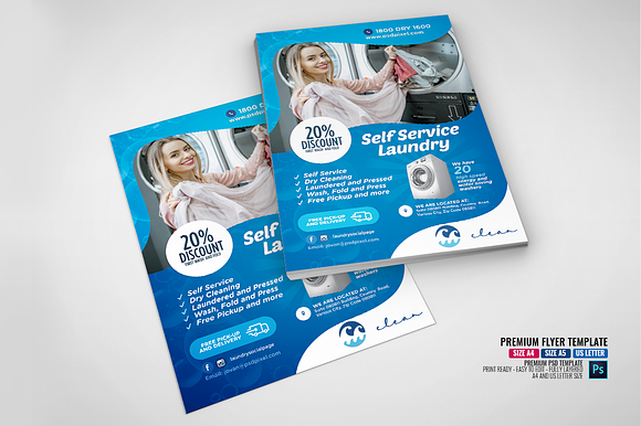 Laundry Services Flyer in Flyer Templates - product preview 2