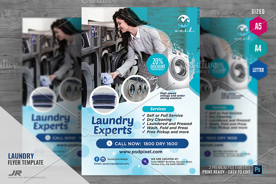 Laundry Business Promo Flyer in Flyer Templates - product preview 8