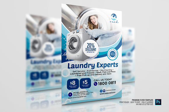 Total Care Laundry Flyer in Flyer Templates - product preview 2