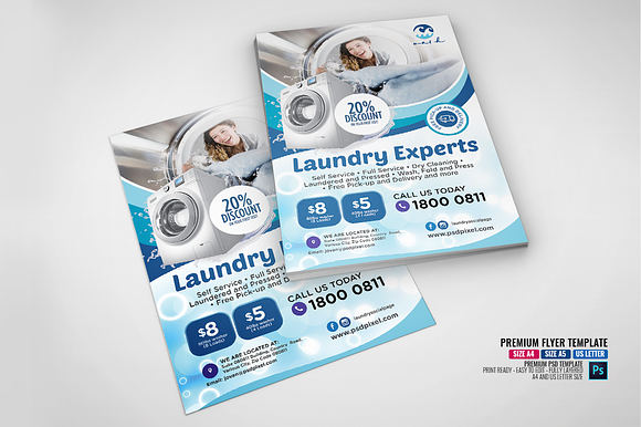 Total Care Laundry Flyer in Flyer Templates - product preview 3