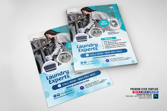 Laundry Business Promo Flyer in Flyer Templates - product preview 1