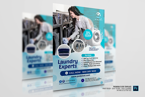 Laundry Business Promo Flyer in Flyer Templates - product preview 3