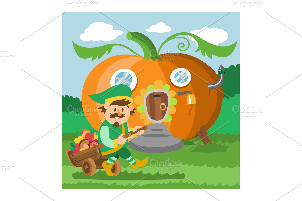 Fantasy gnome house vector cartoon in Illustrations - product preview 8