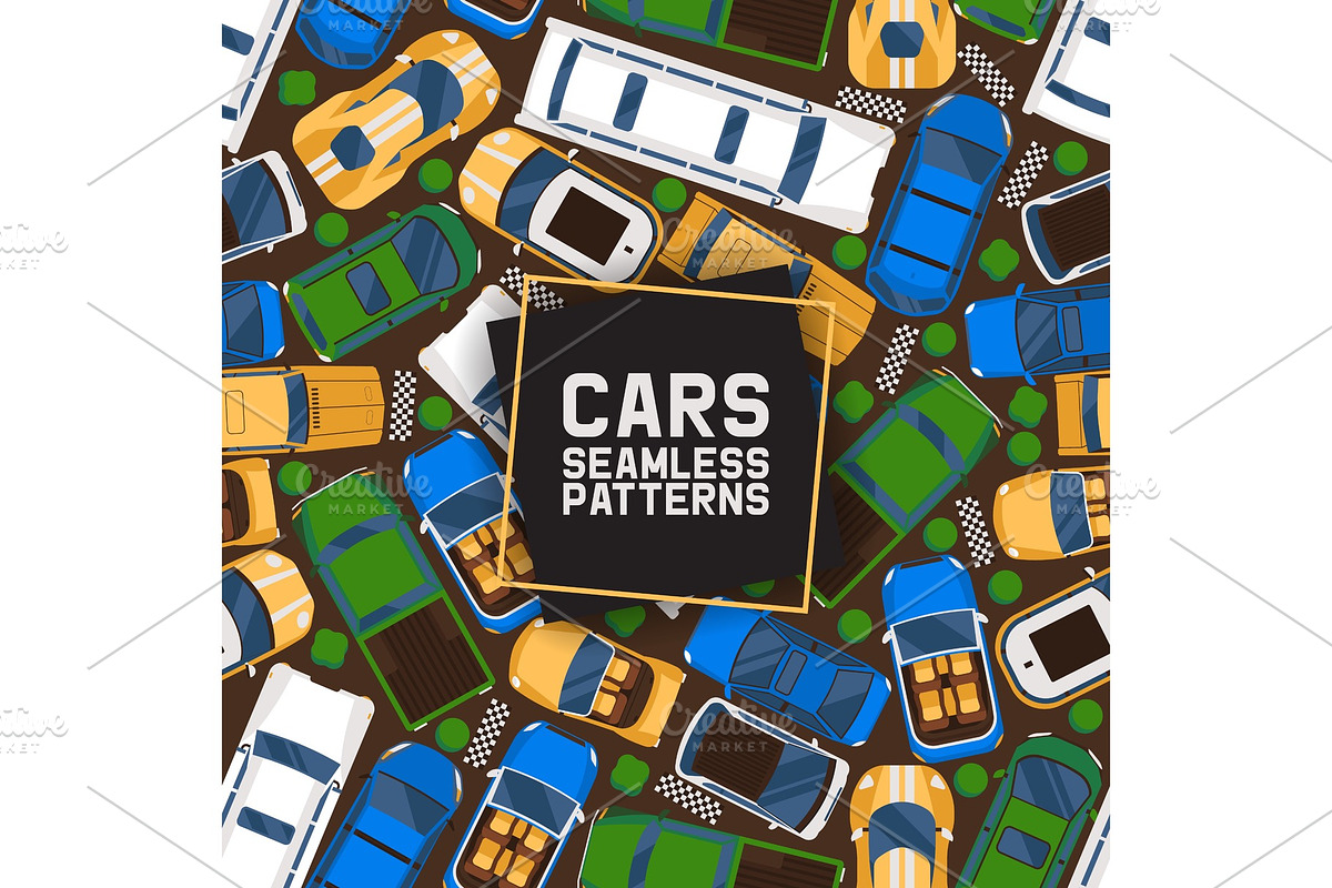 Cars seamless pattern vector in Illustrations - product preview 8