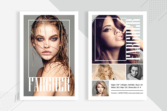 3 Model Comp Card Template Bundle in Card Templates - product preview 3