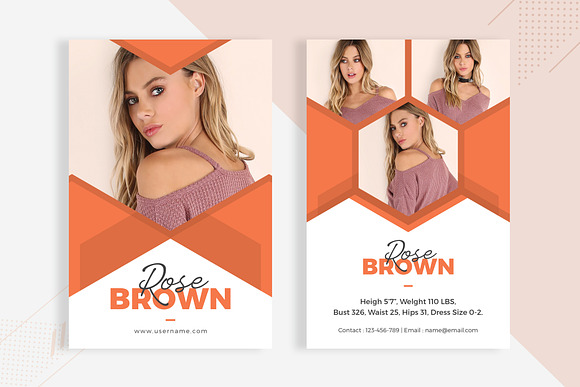 3 Model Comp Card Template in Card Templates - product preview 3