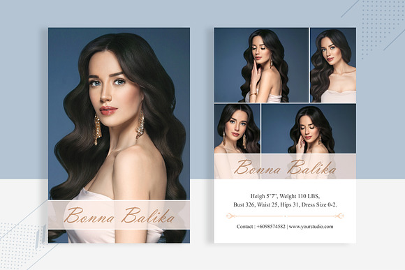 3 Modeling Comp Card Template in Card Templates - product preview 3