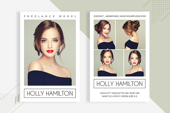 3 Professional Model Comp Card in Card Templates - product preview 3