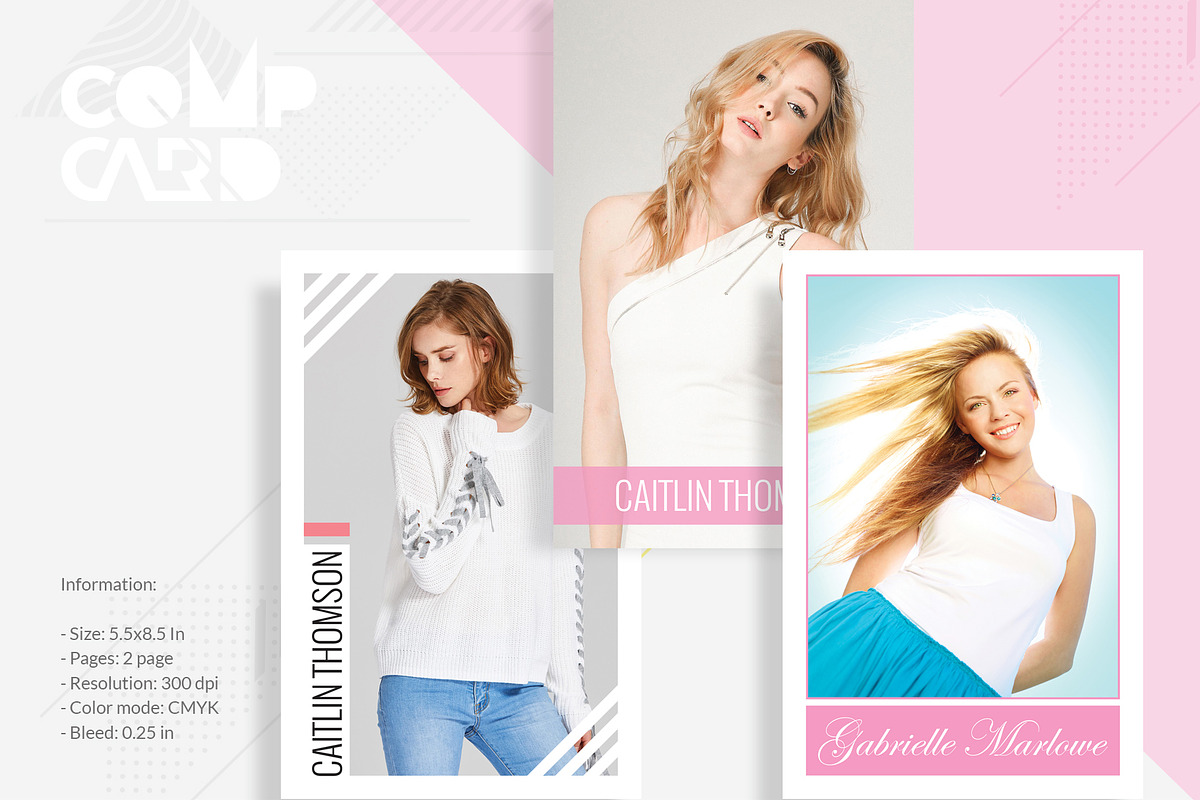 3 Printable Model Comp Card in Card Templates - product preview 8