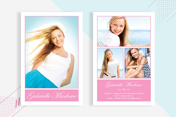 3 Printable Model Comp Card in Card Templates - product preview 3