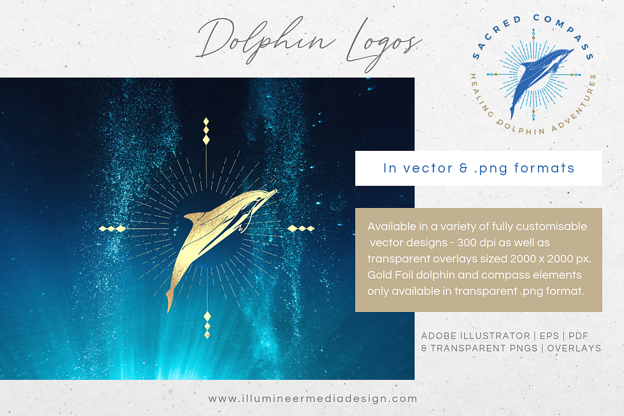 Dolphin Logo Vectors & Foil Overlays