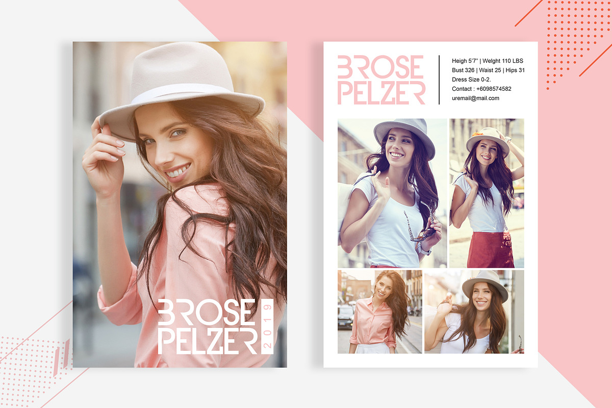 3 Fashion Comp Card Template in Card Templates - product preview 8